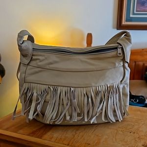 Genuine leather fringed purse